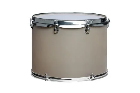 Silver drum isolated on white background Stock Photos