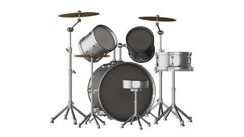 Silver drums rotating loop Stock Footage 89661496