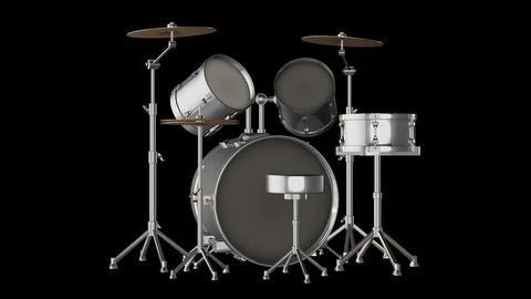 Silver drums rotating loop Stock Footage 89662590