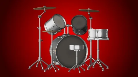 Silver drums rotating loop Stock Footage 89662886