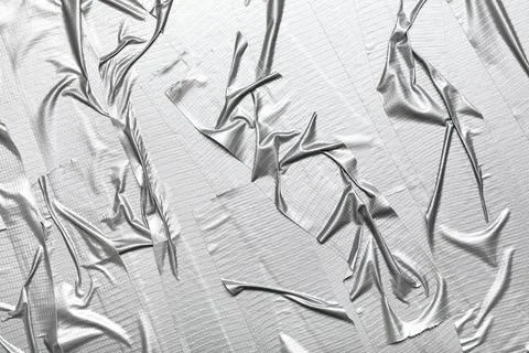 Silver duct tape texture background, adhesive repair material, industrial fas Stock Photos