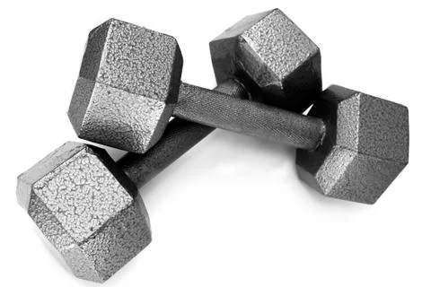 Silver Dumbbells Stock Photos