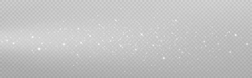 Silver dust effect. Light trail with glitter and stars. Magic wave with Illustrazione stock