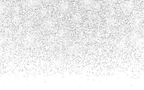 Silver dust. Falling glitter texture. Greeting card template. Shiny confetti Stock Illustration