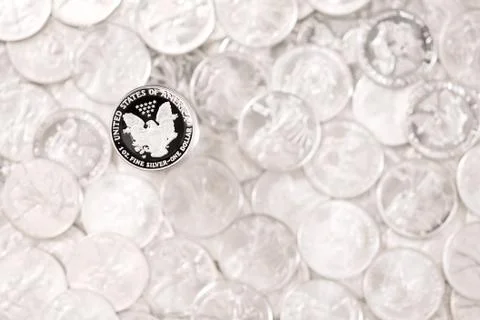 Silver eagle coin Stock Photos