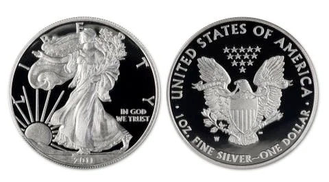 Silver Eagle Dollar. Stock Photos