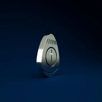 Silver Easter egg icon isolated on blue background. Happy Easter. Minimalism  Stock Illustration