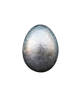 Silver Easter egg isolated on white background Stock Photos