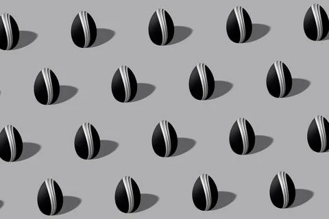 Silver Easter egg pattern made, Silver luxury Egg, Black and Silver 스톡 일러스트