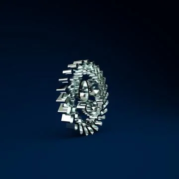 Silver Easter egg in a wicker nest icon isolated on blue background. Happy Ea イラスト素材