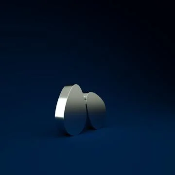 Silver Easter eggs icon isolated on blue background. Happy Easter. Minimalism Stock Illustration