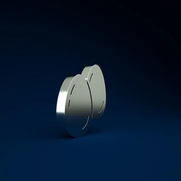 Silver Easter eggs icon isolated on blue background. Happy Easter. Minimalism Stock Illustration