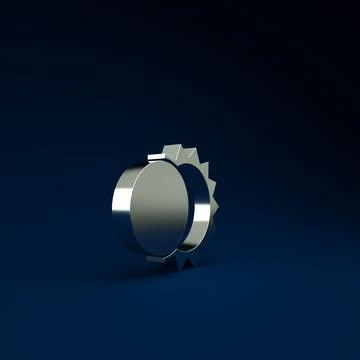 Silver Eclipse of the sun icon isolated on blue background. Total sonar eclip Stock Illustration