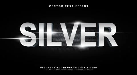 Silver editable text effect Template Stock Illustration