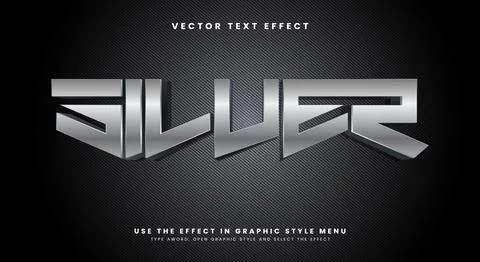 Silver editable text effect Template Ilustración de archivo