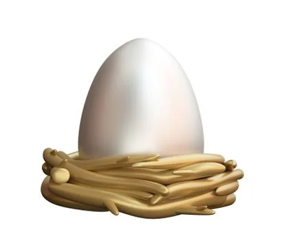 Silver egg in a gold nest Stock Illustration