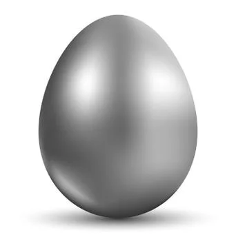 Silver egg  isolated on white background for Easter day Stock Illustration