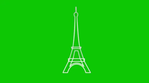 Silver Eiffel Tower green Stock Footage 264475495