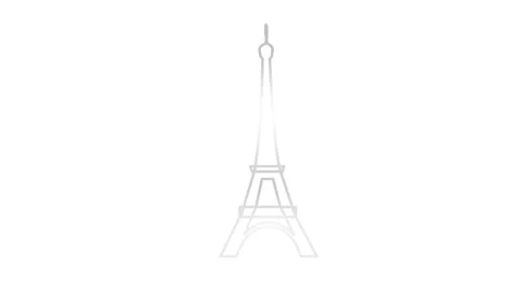 Silver Eiffel Tower white Stock Footage 264475496