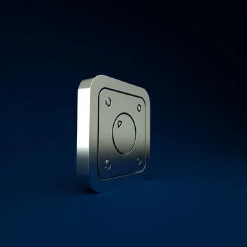 Silver Electric light switch icon isolated on blue background. On and Off ico Stock Illustration