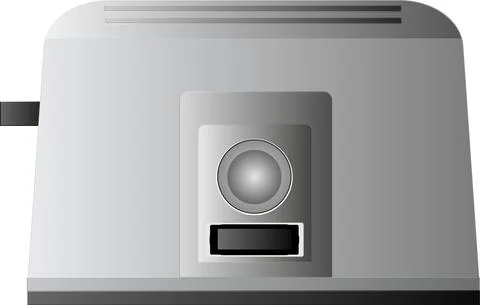 Silver electric toaster for the kitchen. Technic. Stock Illustration