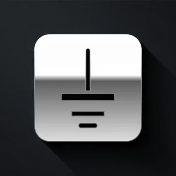 Silver Electrical symbol ground icon isolated on black background. Protecti.. Stock Illustration