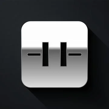 Silver Electrolytic capacitor icon isolated on black background. Long shado.. Illustrazione stock