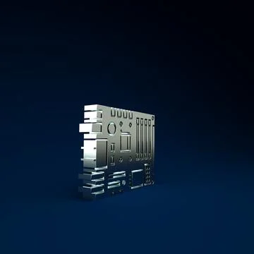 Silver Electronic computer components motherboard digital chip integrated sci Stock-Illustration