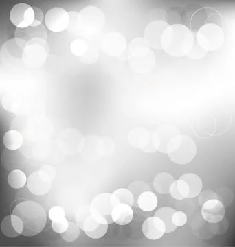 Silver elegant abstract background with bokeh lights Illustrazione stock
