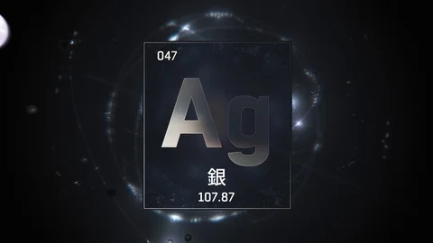 Silver as Element 47 of the Periodic Table 3D animation on silver background 스톡 동영상 126457167
