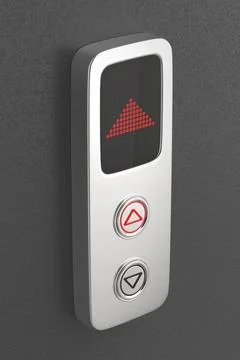 Silver elevator call panel Illustrazione stock
