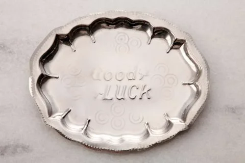 Silver empty plate Stock Photos