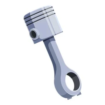 Silver engine piston converting reciprocating motion into rotary motion Stock Illustration