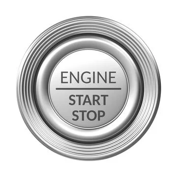 Silver engine start-stop button Stock Illustration