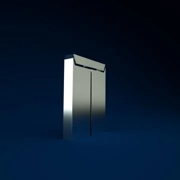 Silver Envelope icon isolated on blue background. Email message letter symbol 스톡 일러스트
