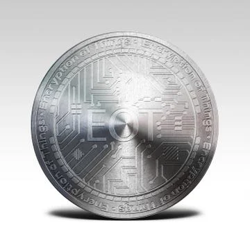 Silver EOT coin isolated on white background 3d rendering Stock-Illustration