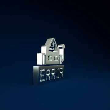 Silver Error in the operation program of the robot icon isolated on blue back 스톡 일러스트