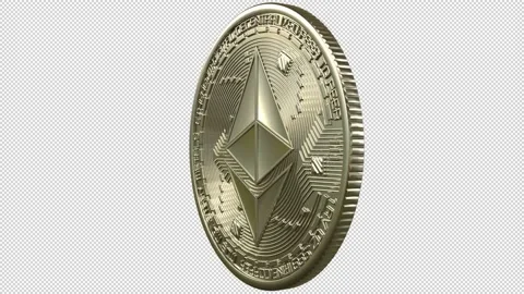 Silver ethereum coin rotating on an alpha channel background. Stock Footage 167533368
