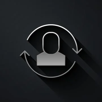 Silver Exchange work icon isolated on black background. Information exchange  스톡 일러스트