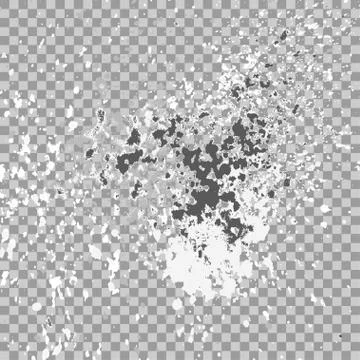 Silver explosion of paint splatter. Isolated on transparent gray background. Stock Illustration