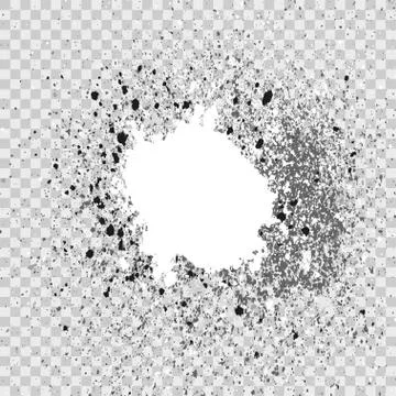 Silver explosion of paint splatter. Isolated on transparent gray background. Stock Illustration