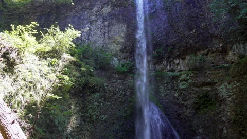 Silver Falls Double Falls Stock Footage 201340515