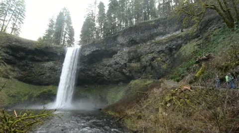 Silver Falls State Park in Oregon south waterfall Stock Footage 11866057