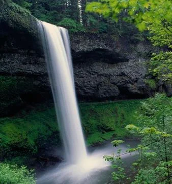 Silver Falls State Park Waterfall in Oregon, USA Stock Photos