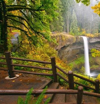 Silver Falls State Park Waterfall in Oregon, USA Stock Photos