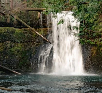Silver Falls State Park Waterfall in Oregon, USA Stock Photos
