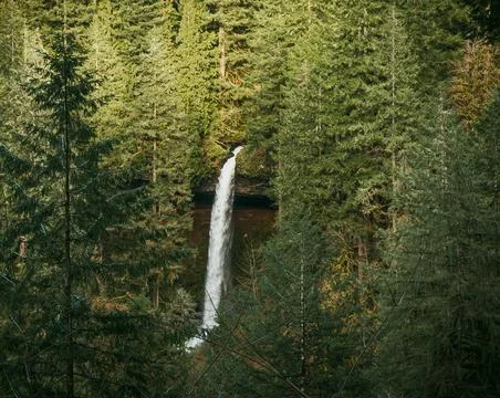 Silver Falls State Park Waterfall in Oregon, USA Stock Photos
