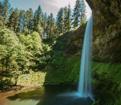 Silver Falls State Park Waterfall in Oregon, USA Stock Photos