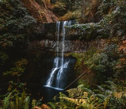 Silver Falls State Park Waterfall in Oregon, USA Stock Photos