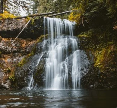 Silver Falls State Park Waterfall in Oregon, USA Stock Photos